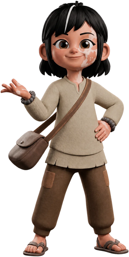 Karakter 3D Devata Studio melambai