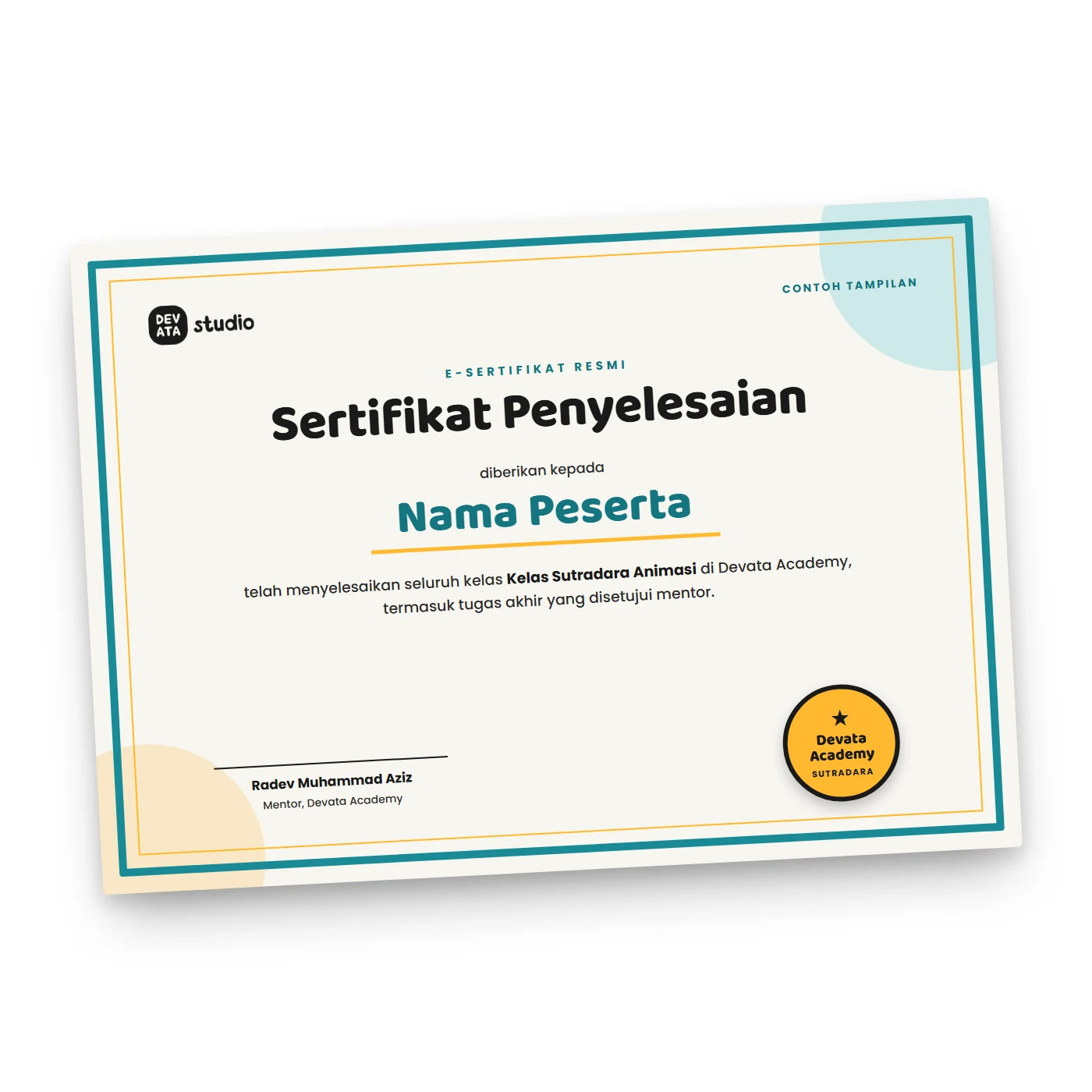 E-Sertifikat Resmi Devata Academy